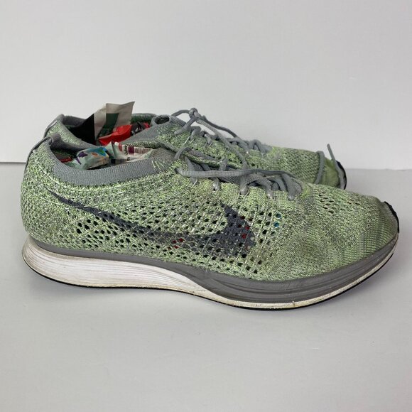 Nike Flyknit Racer Running Shoes Men's 9 Pistachio Green Sneakers 526628 103 - Picture 1 of 16
